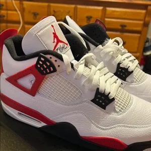 Air Jordan 4 Retro White Red Sneakers