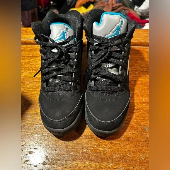 Air Jordan 5 Retro Black and Teal “Aqua” Size 7Y