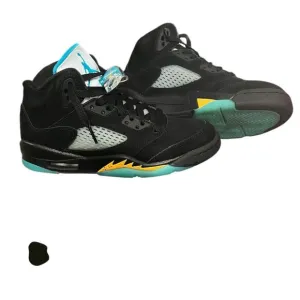 Air Jordan 5 Retro GS 'Aqua' Kids Sneakers Black Size 4.5Y