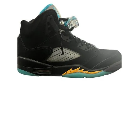 Air Jordan 5 Retro GS 'Aqua' Kids Sneakers Black Size 4.5Y