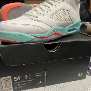 Air Jordan 5 Retro GS White Teal Orange
