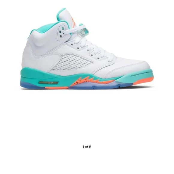 Air Jordan 5 Retro GS White Teal Orange