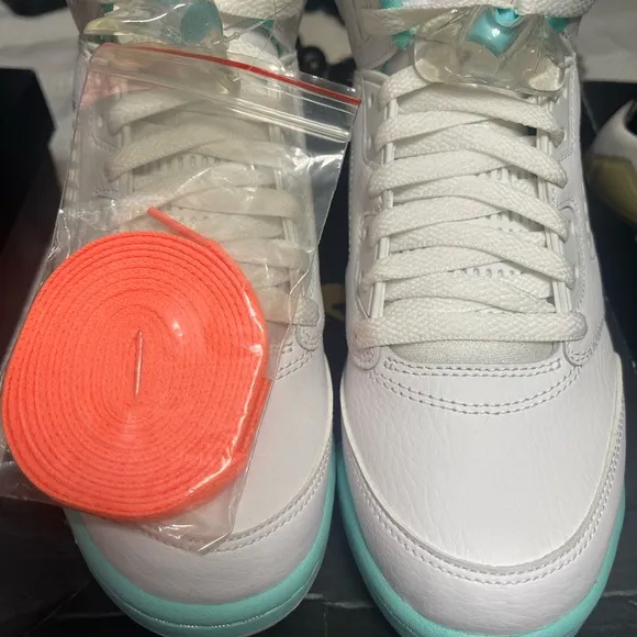 Air Jordan 5 Retro GS White Teal Orange