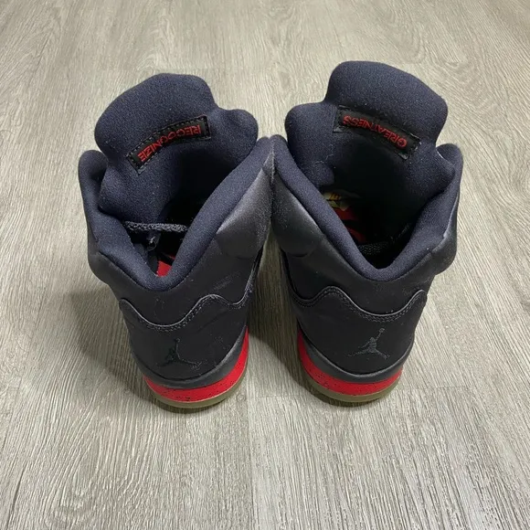 Air Jordan 5 Retro Satin Bred GS Boys Shoe Size 6.5Y Black 440888-006 Preowned