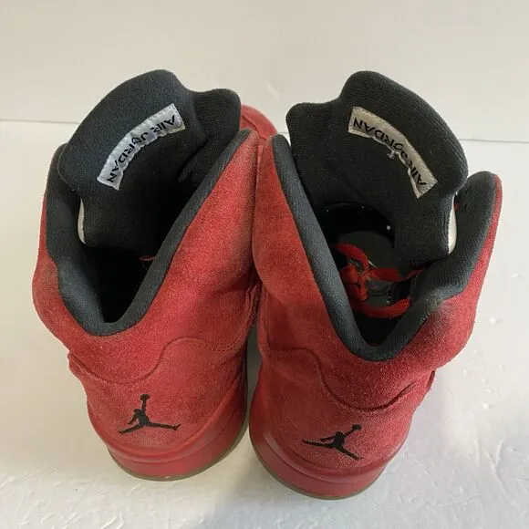 Air Jordan 5 Retro Size 10.5 Mens Red Suede Sneakers