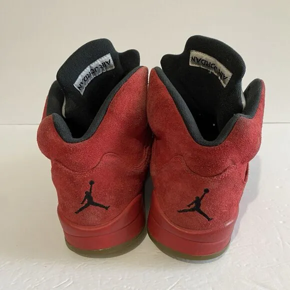 Air Jordan 5 Retro Size 10.5 Mens Red Suede Sneakers