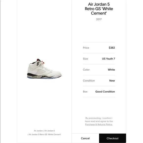 Air Jordan 5 Retro white cement sneakers