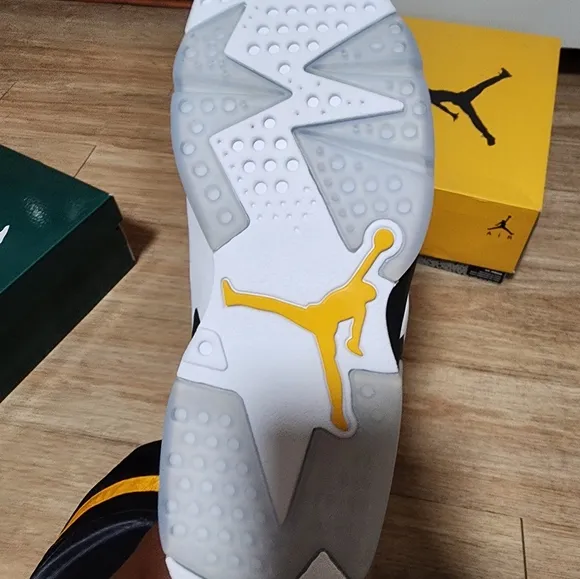 Air Jordan 6 Retro High Top Sneakers - White and Yellow