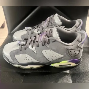 Air Jordan 6 Retro Low Youth 768878-008 Wolf Gray/Ghost Green Size 7Y Sneakers