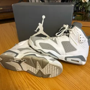 Air Jordan 6 Retro Sneakers in Gray and White