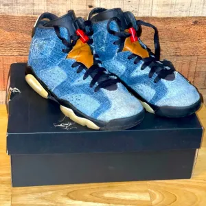 Air Jordan 6 retro washed denim sneakers