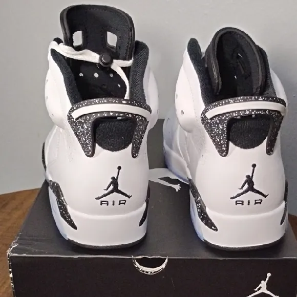 Air Jordan 6 Retro  White and Black Sneakers