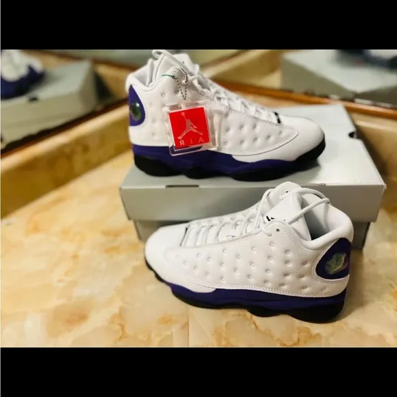 Air Jordan Retro 13 Sneakers - White and Purple