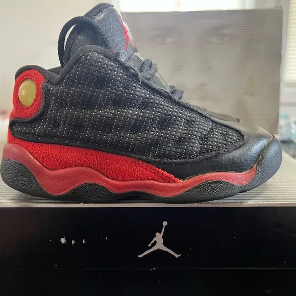 Air Jordan Retro 13 (TD) Black and Red Sneakers
