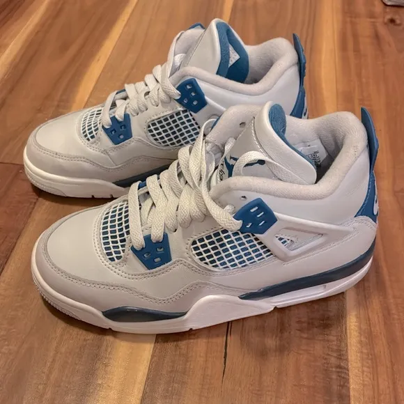 Air Jordan Retro 4 ~ Kids Blue and White Sneakers✨