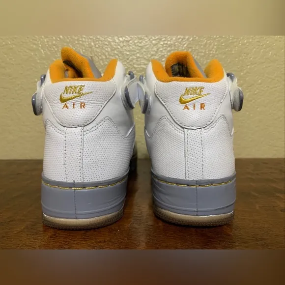 Air Jordan Retro 5/ Air Force 1 AJF5 Fusion Size 12 Orange &amp; White Sneakers