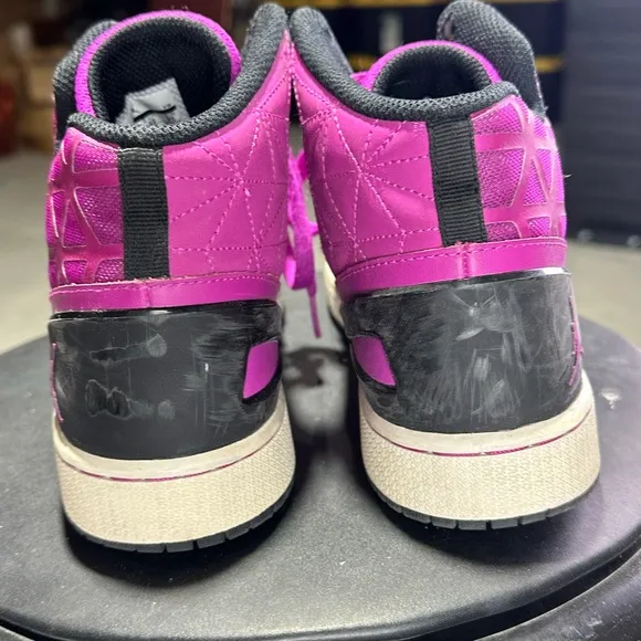 Air Jordan Retro High-Top Sneakers in Vivid Pink and Black