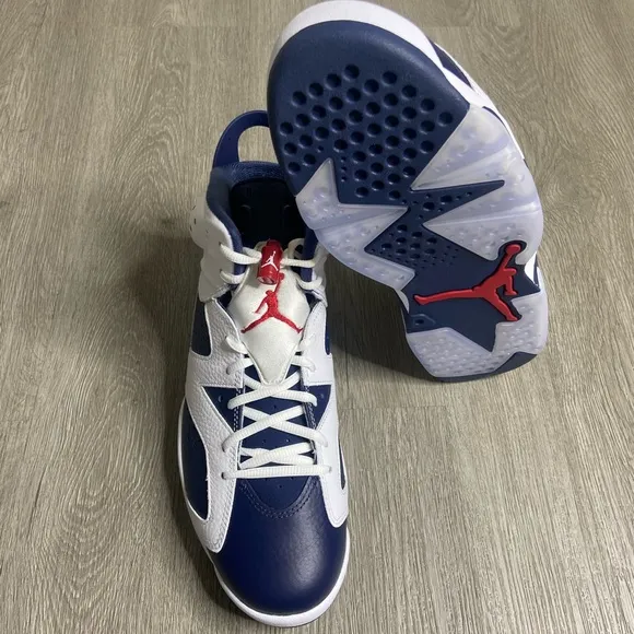 Air Jordan Retro Sneakers in Navy and White