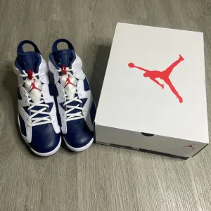 Air Jordan Retro Sneakers in Navy and White