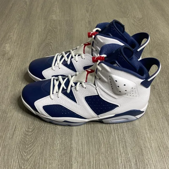 Air Jordan Retro Sneakers in Navy and White