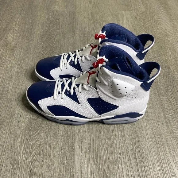Air Jordan Retro Sneakers in Navy and White
