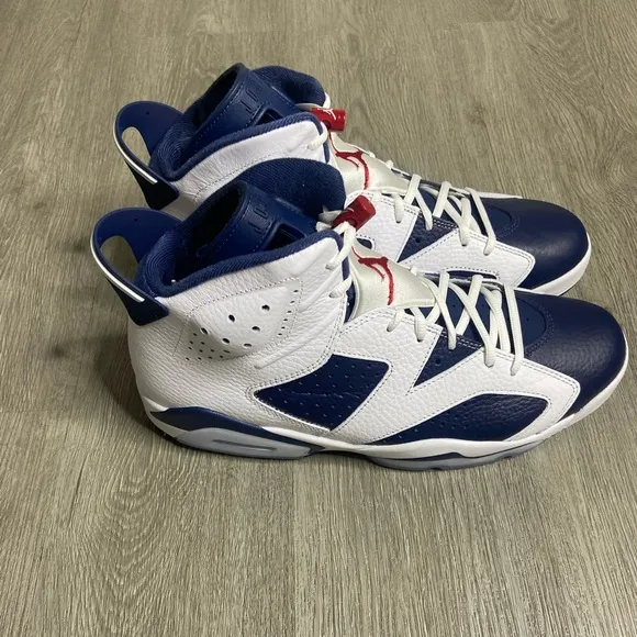 Air Jordan Retro Sneakers in Navy and White