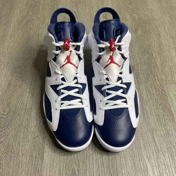 Air Jordan Retro Sneakers in Navy and White