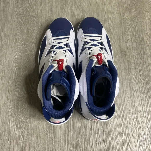 Air Jordan Retro Sneakers in Navy and White