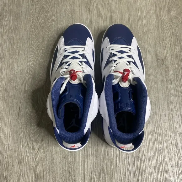 Air Jordan Retro Sneakers in Navy and White