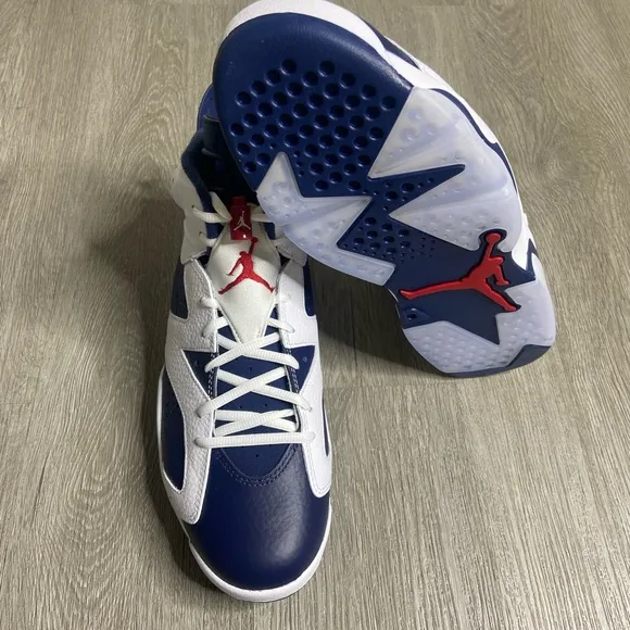 Air Jordan Retro Sneakers in Navy and White