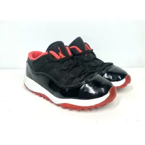Air Jordan 11 Retro Low BT Bred Sneakers Toddler 10C True Red White Black Patent