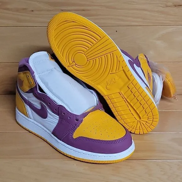 Air Jordan 1 Retro High OG GS Brotherhood University Gold Bordeaux 575441-706