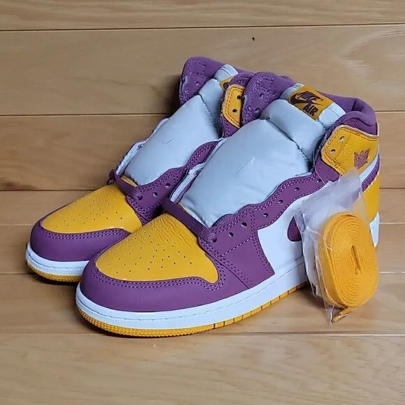 Air Jordan 1 Retro High OG GS Brotherhood University Gold Bordeaux 575441-706