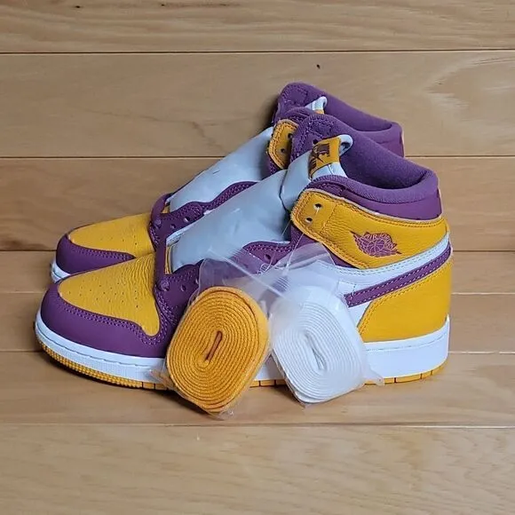 Air Jordan 1 Retro High OG GS Brotherhood University Gold Bordeaux 575441-706