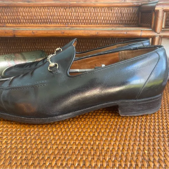 Alan McAfee London Black Leather Loafers Men SZ UK 10 US 11