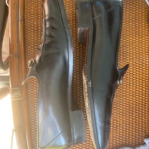 Alan McAfee London Black Leather Loafers Men SZ UK 10 US 11