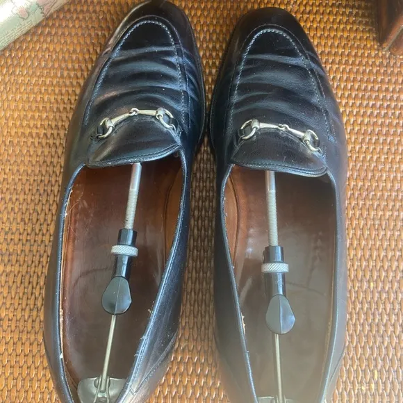 Alan McAfee London Black Leather Loafers Men SZ UK 10 US 11