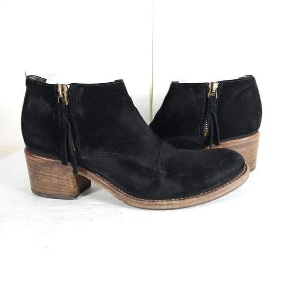 Alberto Fermani Women's Capricia US6,5-7 EU 37,5 Black Suede Ankle Boots Booties