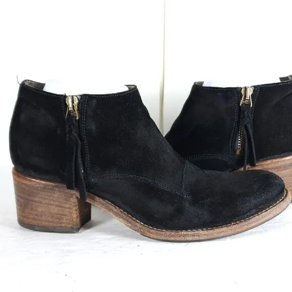 Alberto Fermani Women's Capricia US6,5-7 EU 37,5 Black Suede Ankle Boots Booties
