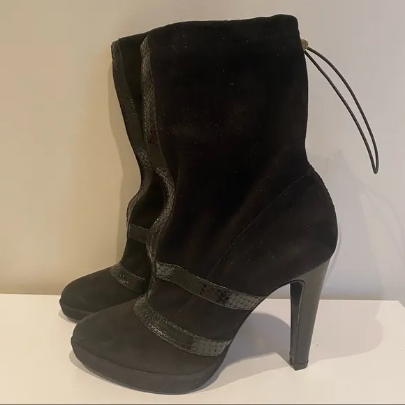 Alberto Guardiani Black Suede Ankle Boots Size 36.5
