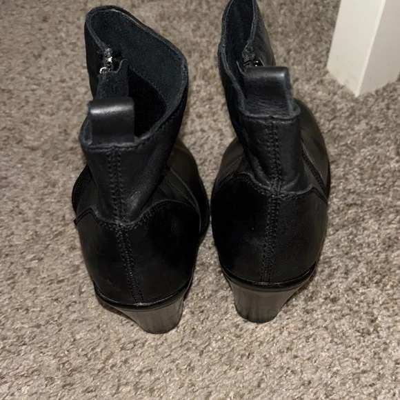 Aldo Black Ankle Booties with Textured Finish and Block Heel