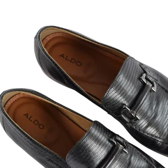 Aldo Black Leather Bit Loafers Men Size 9