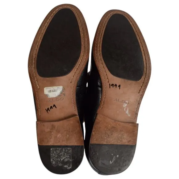 Aldo Black Leather Bit Loafers Men Size 9