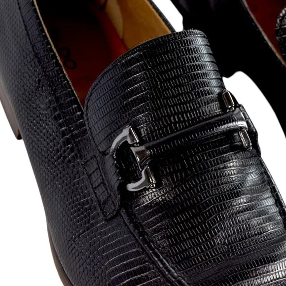 Aldo Black Leather Bit Loafers Men Size 9