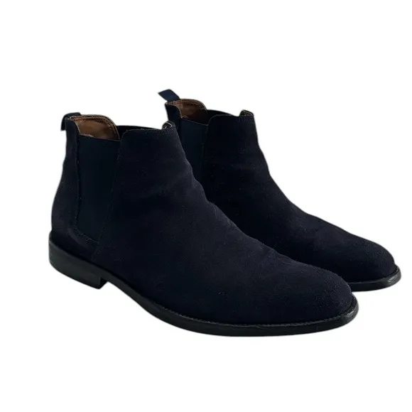 Aldo Men's Vianello Suede Chelsea Boots Size 9  - Navy Closed Square Toe Slip On