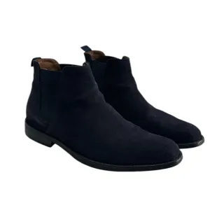 Aldo Men's Vianello Suede Chelsea Boots Size 9  - Navy Closed Square Toe Slip On