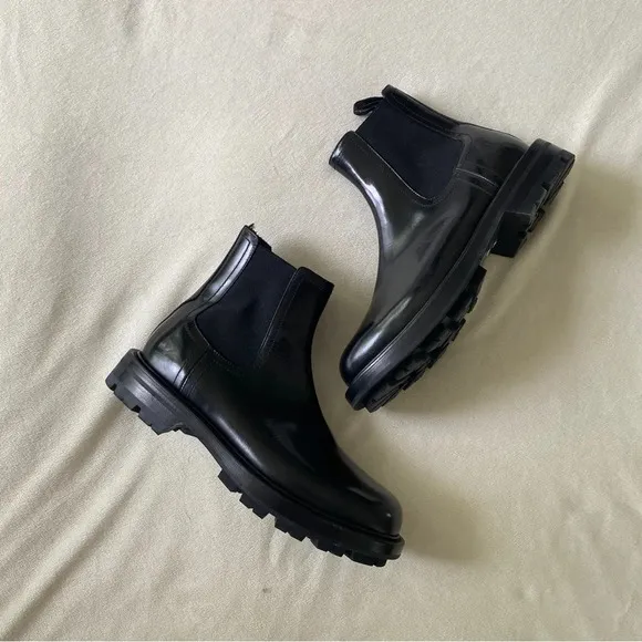 Alexander McQueen Women's Black Watson Leather Chelsea Boots Size 41