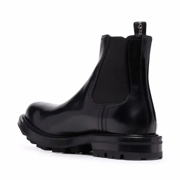 Alexander McQueen Women's Black Watson Leather Chelsea Boots Size 41