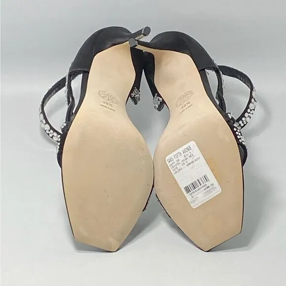 Alexander McQueen Crystal-Embellished Satin High-Heel Sandals size 39.5