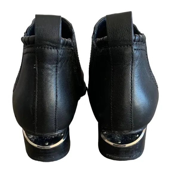 ALEXANDER WANG Black Leather Kori Point Toe Cut-Out Heel Women's Ankle Boots 8.5